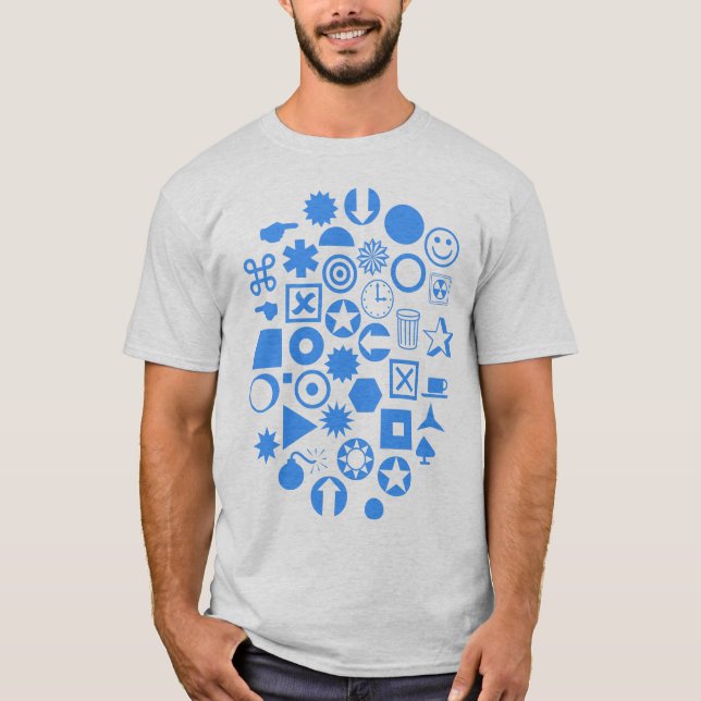 Camiseta Dingbat Abstrato - Azul Bebê (Frente)