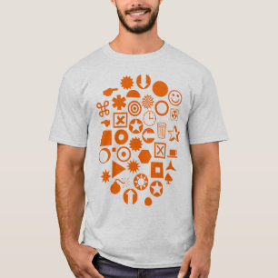 Camiseta Dingbat Abstrato - Laranja