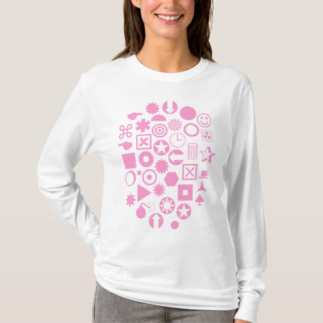 Camiseta Dingbat Abstrato - Rosa (Frente)