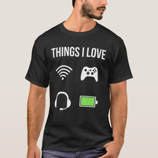 Camiseta Dinge Die Ich Liebe  Gamer Battery Headset Wlan Co (Frente)