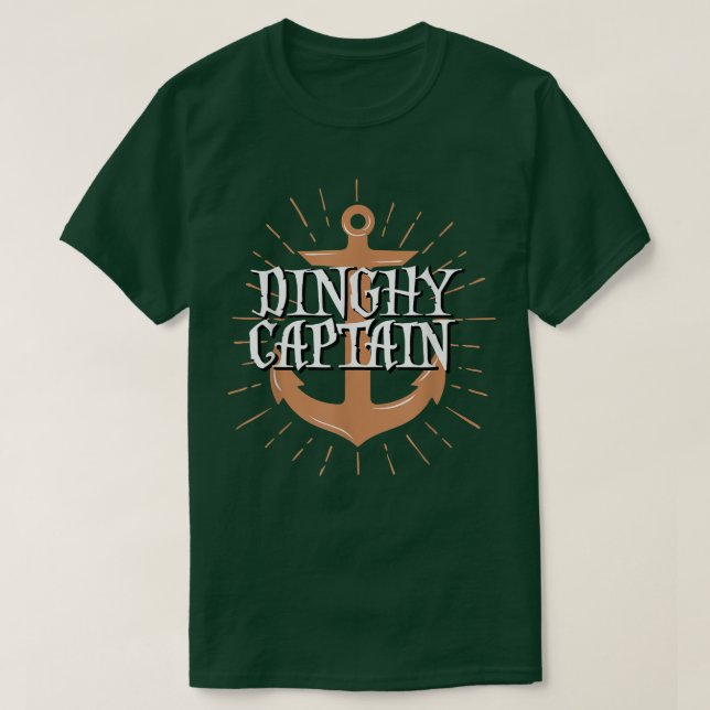 Camiseta Dinghy Captain FunnyBoating Sailing Crew Gift  (Frente do Design)