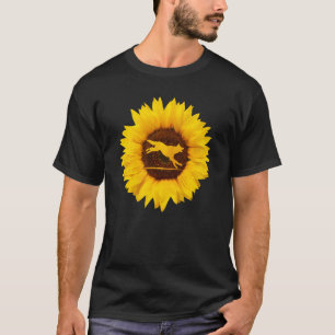 Camiseta Dingo Para Mulheres Cachorro Pet Puppy Sunflower