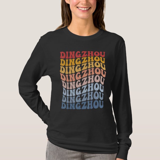 Camiseta Dingzhou City Groovy Retro (Frente)