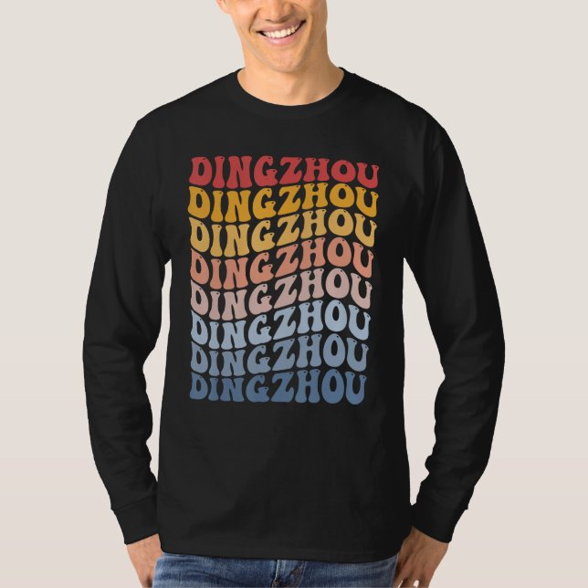 Camiseta Dingzhou City Groovy Retro (Frente)