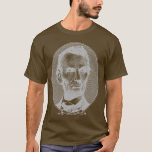 Camiseta Dinheiro de 5 Dólares do Presidente Abraham Lincol