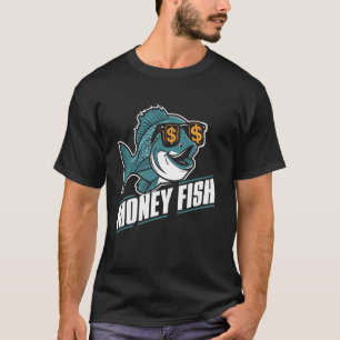 Camiseta Dinheiro de Pesca Peixe Divertido Campeão do Torne