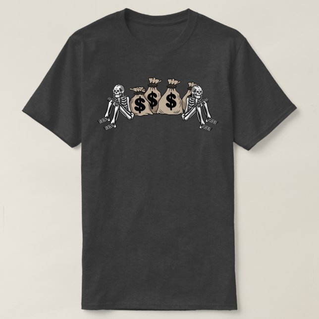 Camiseta Dinheiro e crânio (Frente do Design)