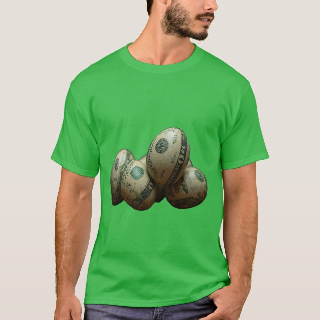 Camiseta Dinheiro extra, café da manhã de galinhas campeãs (Frente)