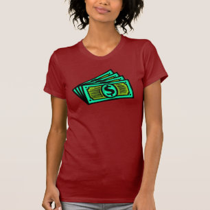 Camiseta Dinheiro na parte dianteira, Shredder na parte