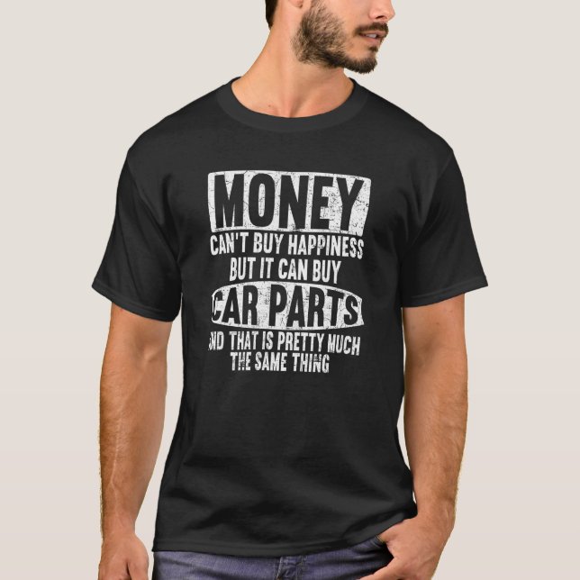 Camiseta Dinheiro não pode comprar felicidade, mas pode com (Frente)