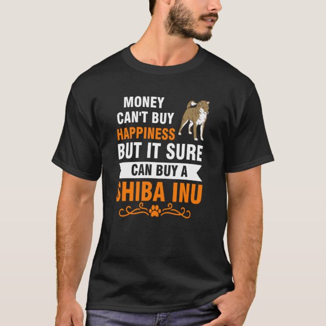 Camiseta dinheiro não pode comprar felicidade mas pode comp (Frente)