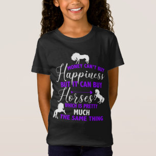 Camiseta Dinheiro pode Comprar Cavalos Camisa-T Roxo