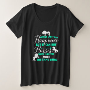 Camiseta Dinheiro Pode Comprar Cavalos Verde Menta 