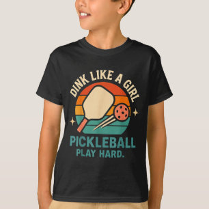 Camiseta Dink como uma garota fofo pickleball retrô feminin