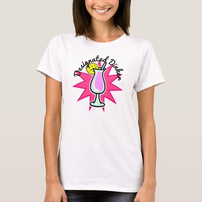 Camiseta Dinker Designado para Batedeira - Cocktail Rosa (Frente)