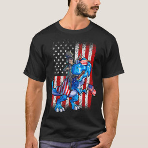 Camiseta Dino Abraham Lincoln 4 De Julho Boys American Fl