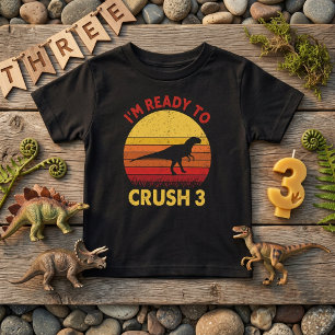 Camiseta Dino Aniversário Pronto para Esmagar 3