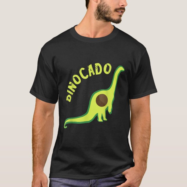 Camiseta Dino Avocado Brachiosaurus Engraçado Fruta Din (Frente)