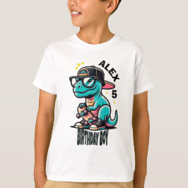 Camiseta Dino Birthday Boy – Nome e Idade Personal