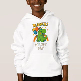 Camiseta Dino Birthday Hoodie - É o meu dia