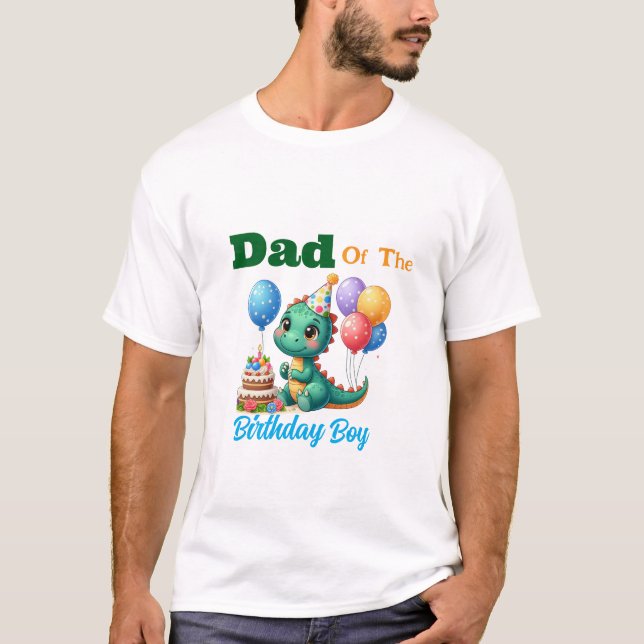 Camiseta Dino Birthday Parent Shirts! (Frente)
