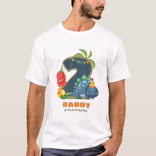 Camiseta Dino Birthday Tshirt personalizada para o Pai
