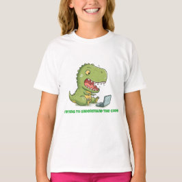 Camiseta Dino Coder: Laptop Tyrannosaur
