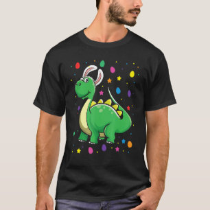 Camiseta Dino Com Coelhinho Orelha Engraçado Caça Ovo Dinos