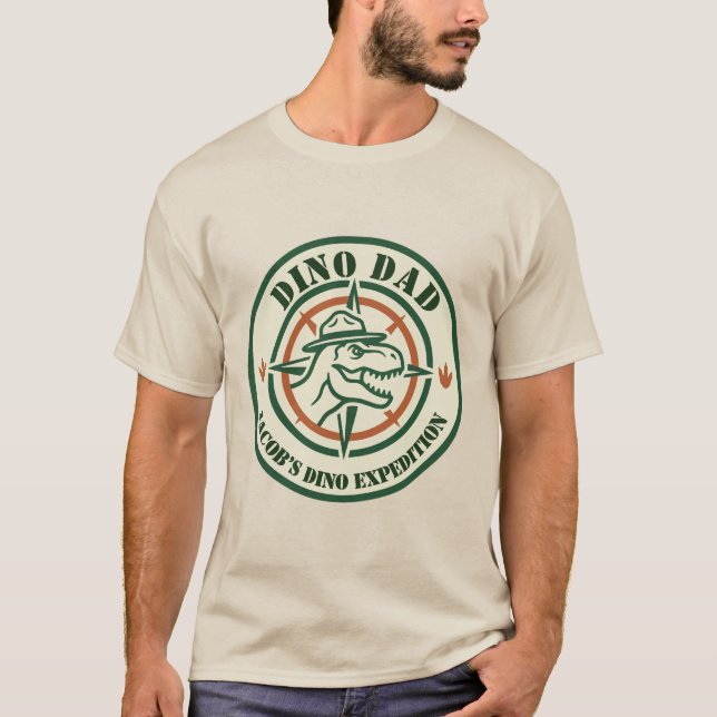 Camiseta Dino Dad Shirt, Dinosaur Birthday Party  (Frente)