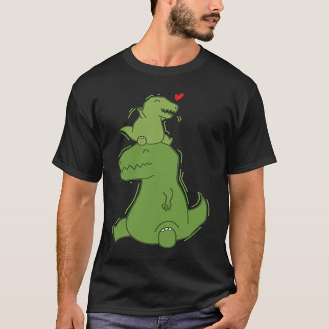 Camiseta Dino Daddy with small Rex Dinosaur (Frente)