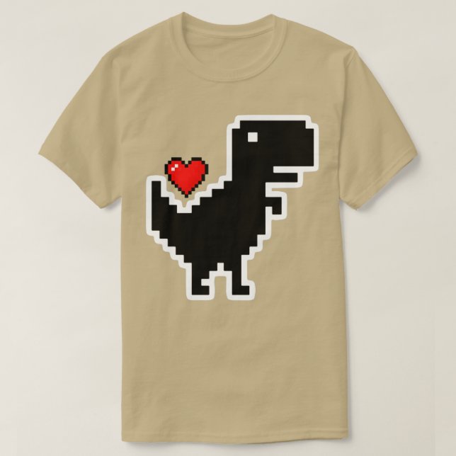Camiseta Dino de 8 bits (Frente do Design)