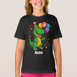 Camiseta Dino de aniversário bonito personalizado