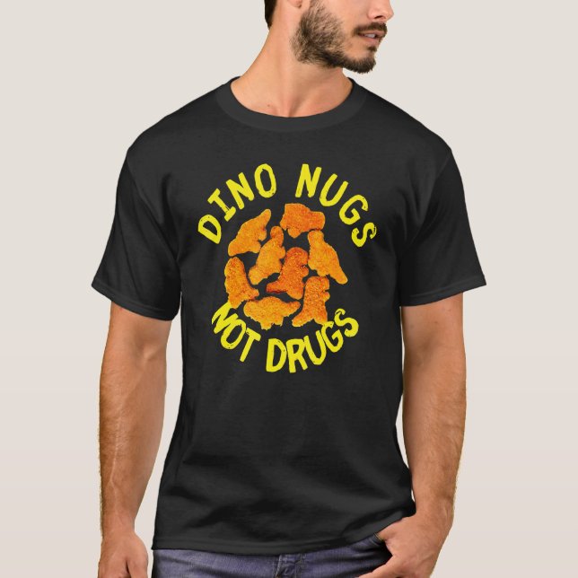 Camiseta Dino de Nugget de Frango Frito Nugget de Frango Rá (Frente)