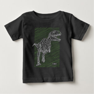 Camiseta Dino Dinâmico: Linhas de Ilustração do T-Rex
