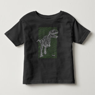 Camiseta Dino Dinâmico: Linhas de Ilustração do T-Rex