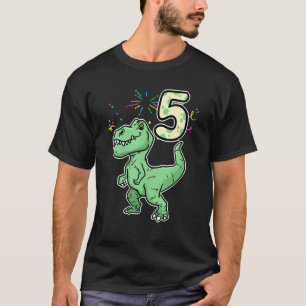 Camiseta Dino Dinosaur Children S S Birthday 5 Anos Saur
