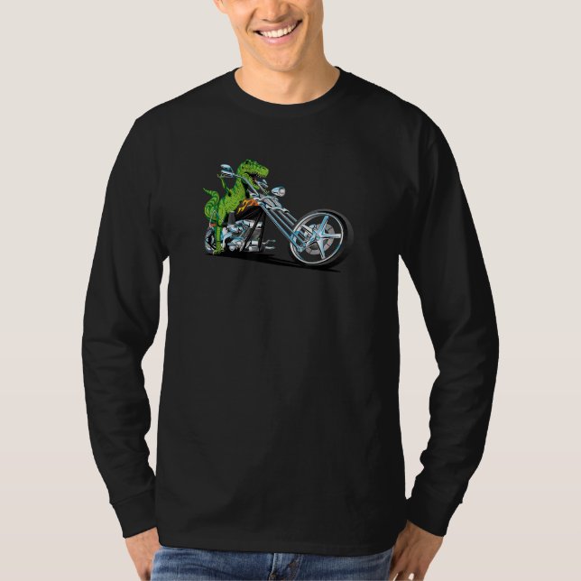 Camiseta Dino Em Motocicleta Rex Rex (Frente)