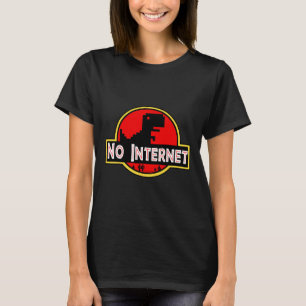 Camiseta Dino engraçado nerd sem internet Ciência da Comput