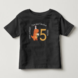 Camiseta Dino Five e Fabuloso Aniversário de 5 anos