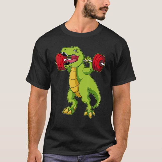 Camiseta Dino Gym Workout Dinossaur Bodybuilding (Frente)