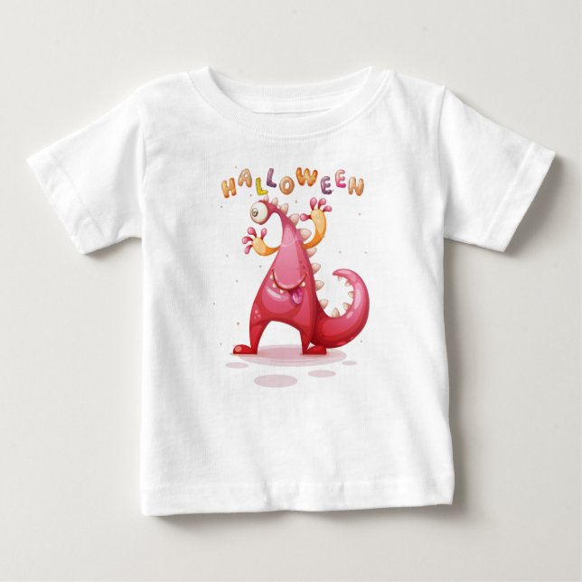 Camiseta Dino-Halloween Monster Toddler (Frente)