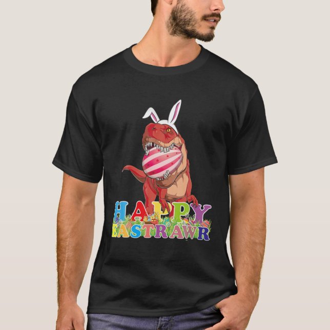 Camiseta Dino Happy Eastrawr T Rex - Coelhinha De Ovos (Frente)
