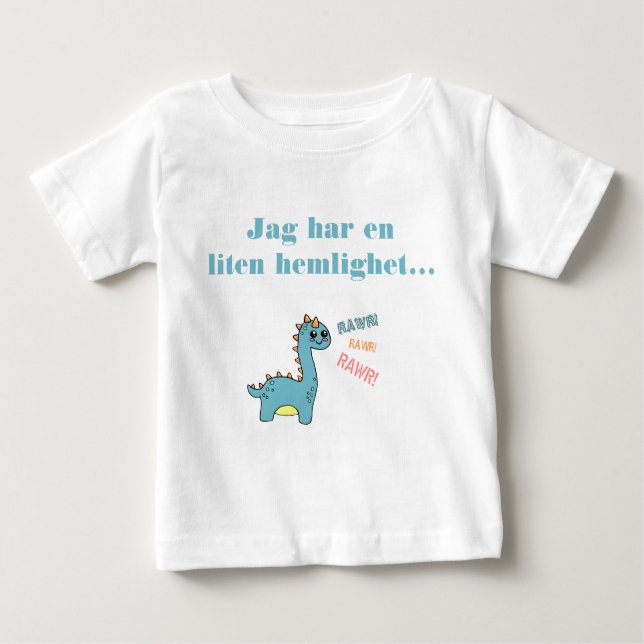 Camiseta Dino hemlighet ska bli storebror (Frente)