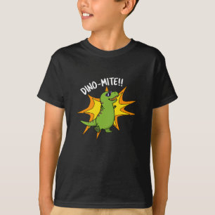 Camiseta Dino-mite Funny TRex Dinossaur Pun Dark BG