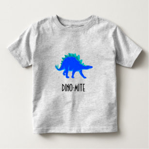 Camiseta DINO-MITE!  O dinossauro azul (Stegosaurus),