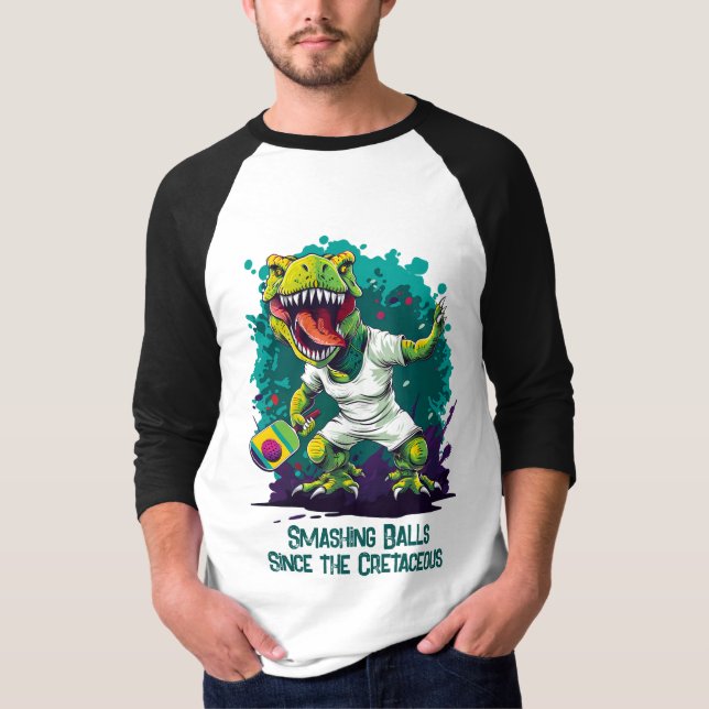 Camiseta Dino-mite piada de pickleball  (Frente)