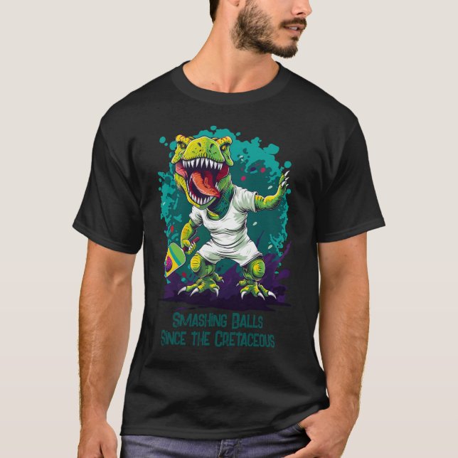 Camiseta Dino-mite piada de pickleball  (Frente)