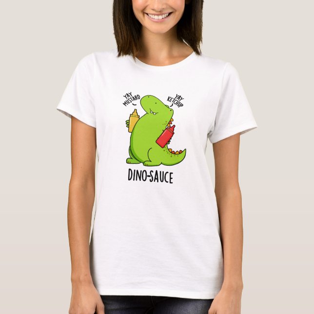 Camiseta Dino-Molho Piada de Dinossauro Engraçado  (Frente)