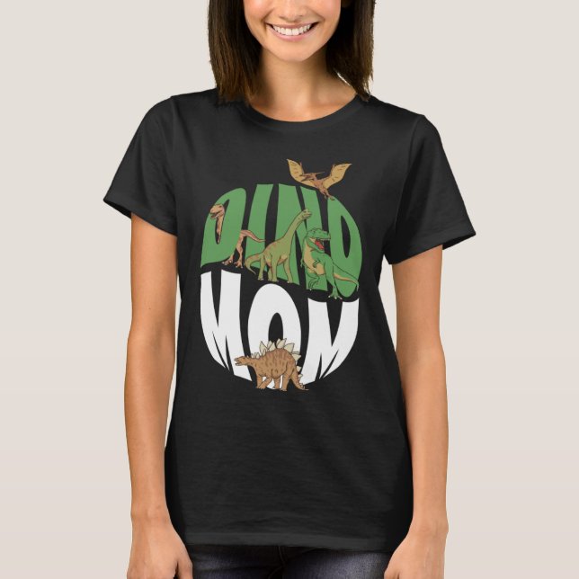 Camiseta Dino Mom Dinosaur Paleontologist Motherhood Mother (Frente)