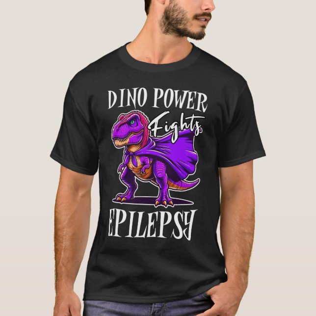 Camiseta Dino Power Fights Epilepsy Awareness (Frente)